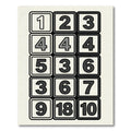 Modern Number Grid Monochromatic Tile Rug