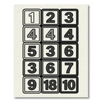 Modern Number Grid Monochromatic Tile Rug