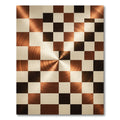 Brushed Copper Square Checkerboard Rug