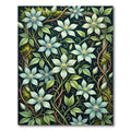Pale Blue Floral Garden Vines Rug