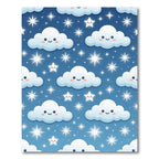 Cute Smiling Cloud and Starry Sky Rug