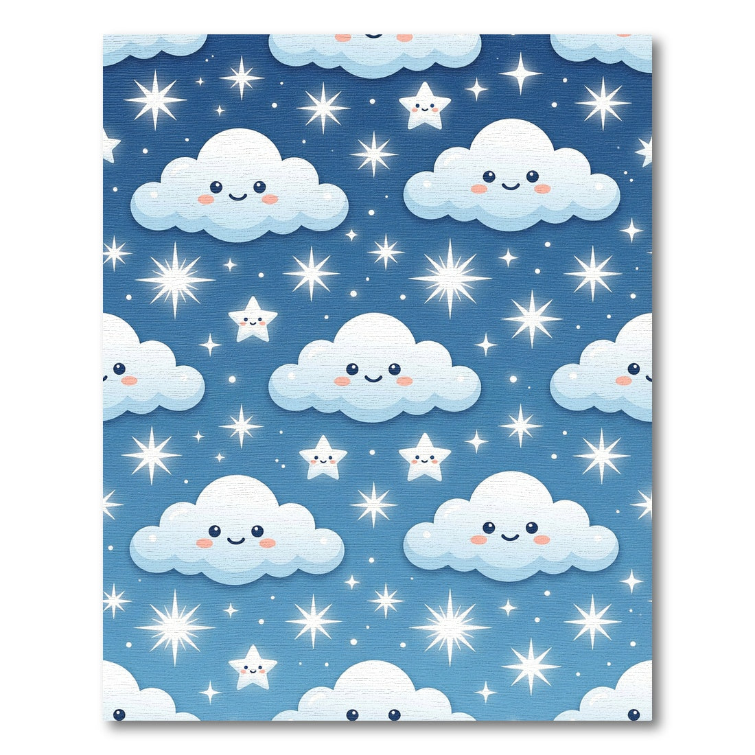 Cute Smiling Cloud and Starry Sky Rug
