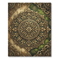 Ornate Golden Medallion Emerald Floral Rug