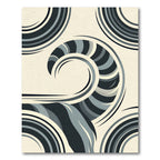 Modern Monochrome Abstract Swirl Art Rug