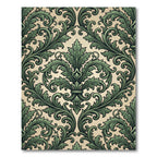 Emerald Green Damask Acanthus Scroll Rug