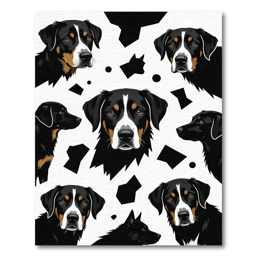 Black and Tan Dog Collage Rug
