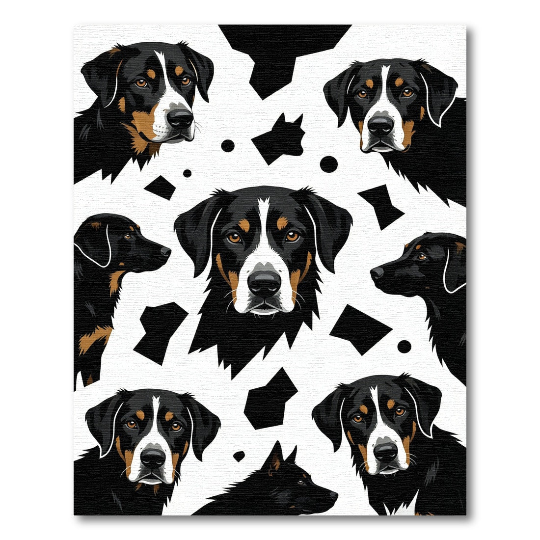 Black and Tan Dog Collage Rug