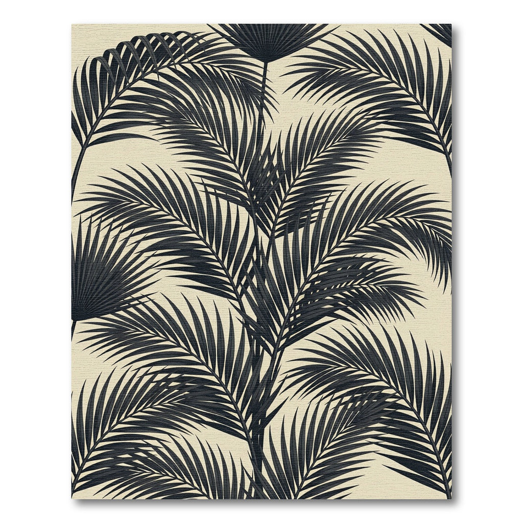 Monochrome Palm Frond Tropical Rug