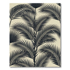 Monochrome Palm Frond Tropical Rug
