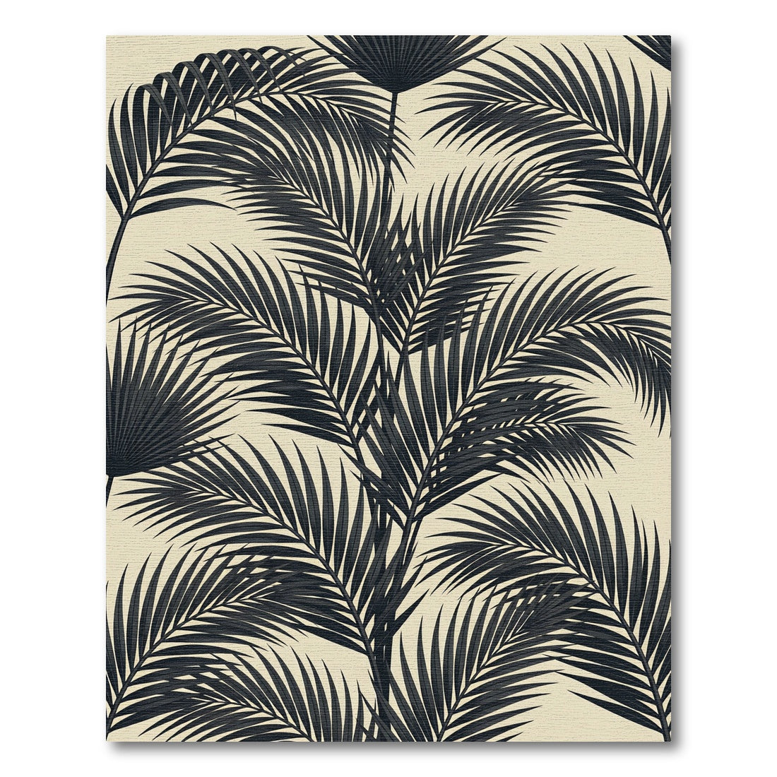 Monochrome Palm Frond Tropical Rug