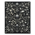 Ornate Silver Floral Shell Scrolling Rug