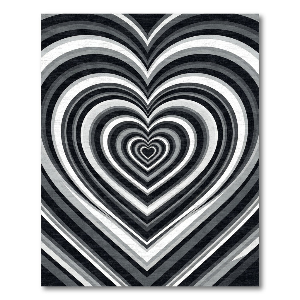 Monochrome Infinity Heart Optical Illusion Rug