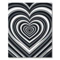 Monochrome Infinity Heart Optical Illusion Rug