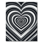Monochrome Infinity Heart Optical Illusion Rug