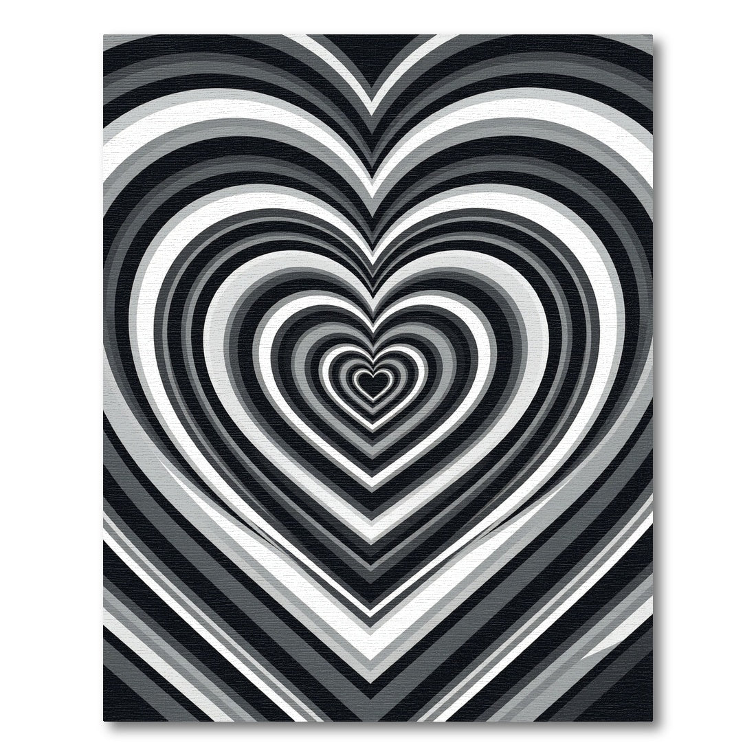 Monochrome Infinity Heart Optical Illusion Rug