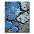 Cracked Earth Blue Stone Abstract Rug