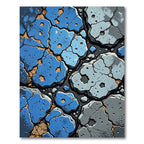 Cracked Earth Blue Stone Abstract Rug