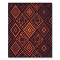 Bold Burnt Orange Geometric Diamond Area Rug