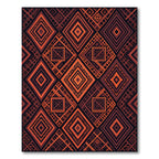 Bold Burnt Orange Geometric Diamond Area Rug