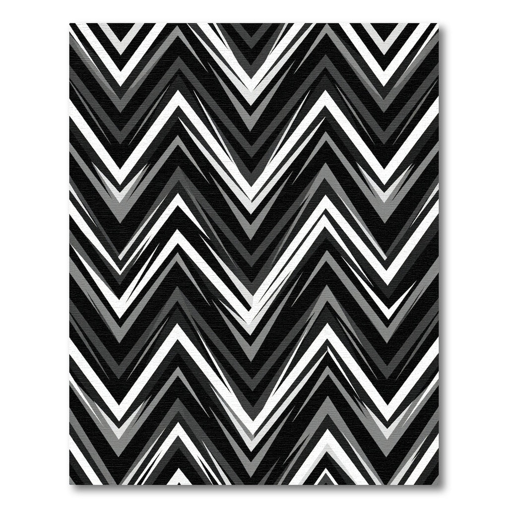 Monochromatic Geometric Jagged Chevron Rug