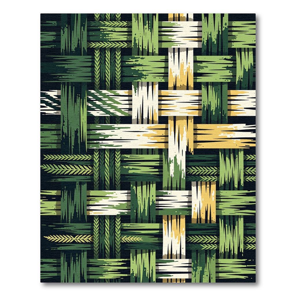 Woven Fern Leaf Stripe Rug