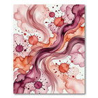 Abstract Crimson Wine Watercolor Fluid Flow Rug