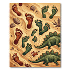 Dinosaur Footprint Earthy Tone Sand Rug