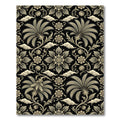 Golden Palm Tree Floral Swirls Rug