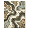 Earthy Tone Abstract Layered Wave Rug