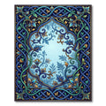 Ornate Sapphire Foliage Intertwining Bloom Rug