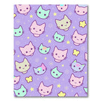 Kawaii Pastel Cat Starry Meadow Rug