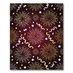 Crimson Festive Fireworks Celebration Rug