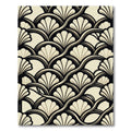 Art Deco Fan Cream Black Wave Rug
