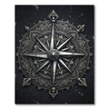 Ornate Black Compass Mandala Rug
