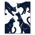 Elegant Black Cats Silhouette Art Rug