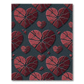 Crimson Cracked Hearts Geometric Rug