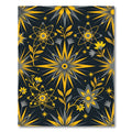 Celestial Atomic Gold and Slate Floral Rug