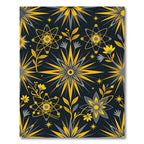 Celestial Atomic Gold and Slate Floral Rug