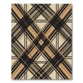 Earthy Brown Diagonal Plaid Geometric Rug