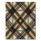 Earthy Brown Diagonal Plaid Geometric Rug