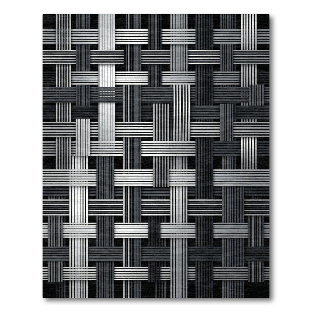 Interlocking Gray Stripe Weave Rug