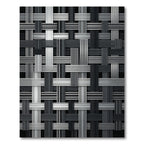 Interlocking Gray Stripe Weave Rug