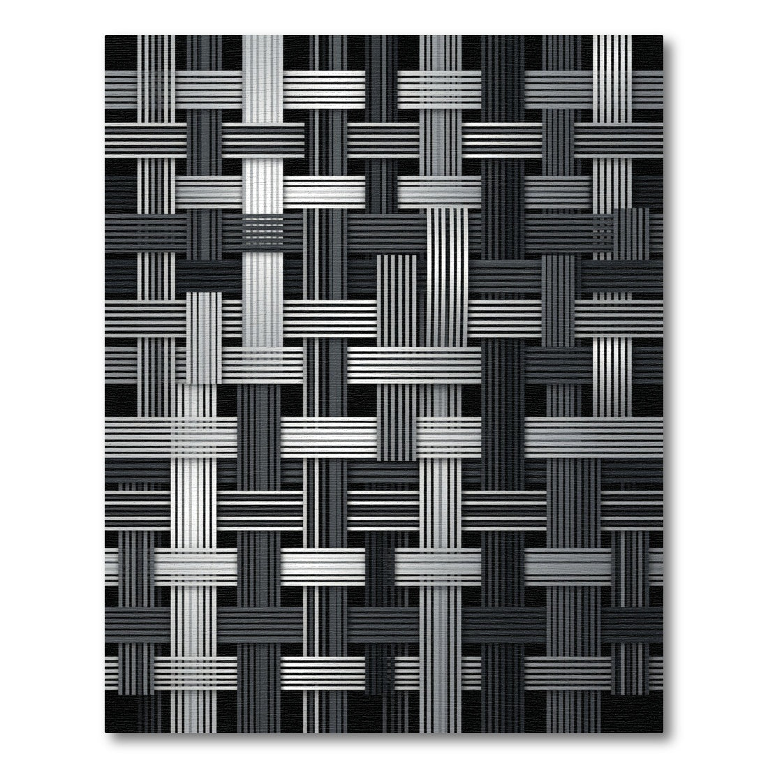 Interlocking Gray Stripe Weave Rug