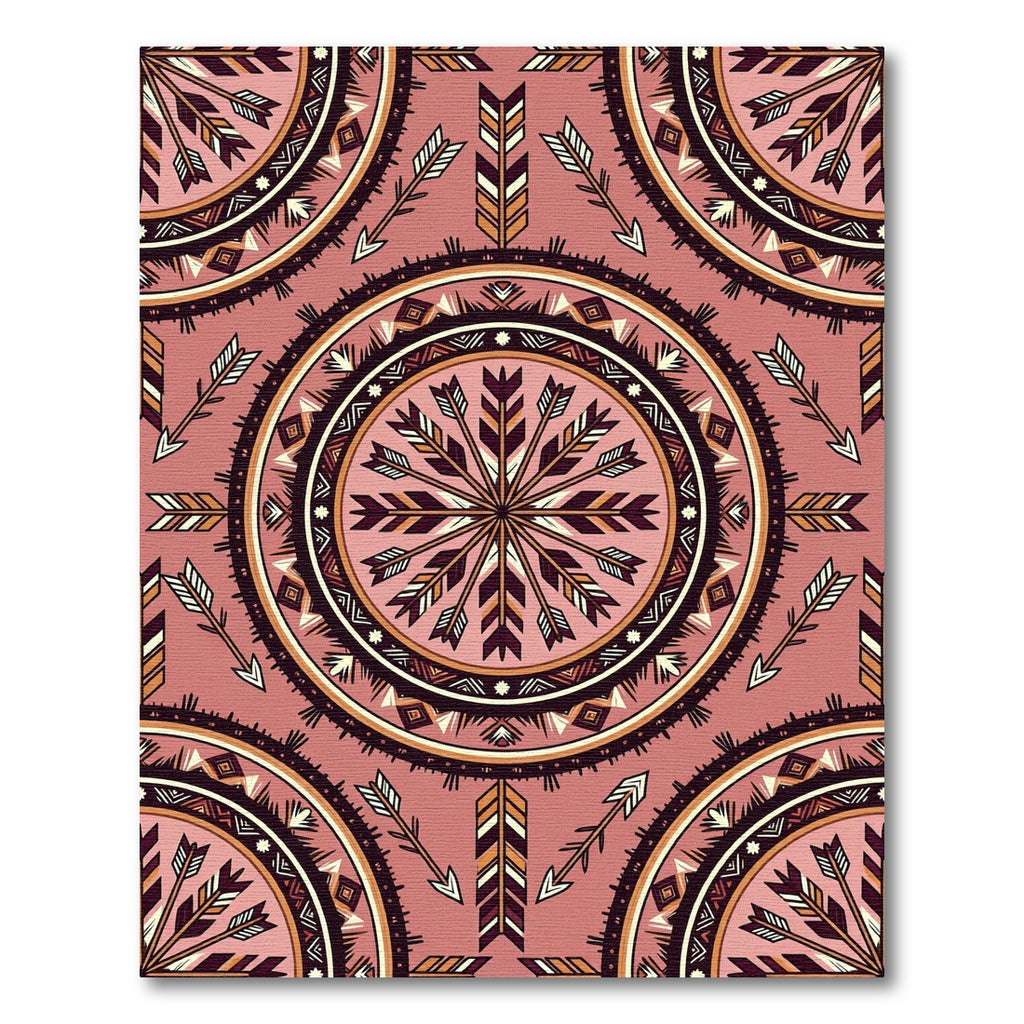 Rustic Boho Arrow Mandala Medallion Rug