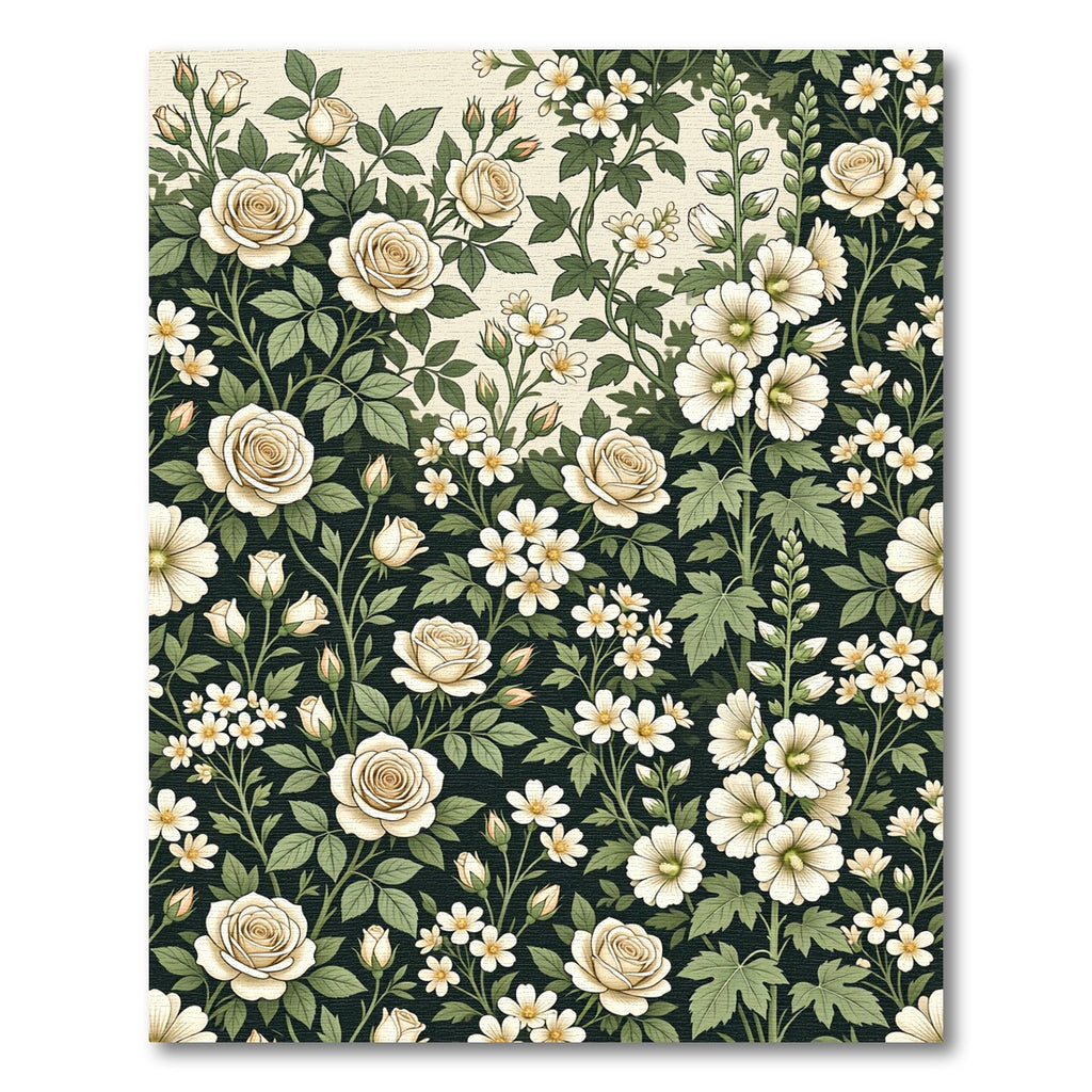 Cream Rose and White Meadow Floral Rug