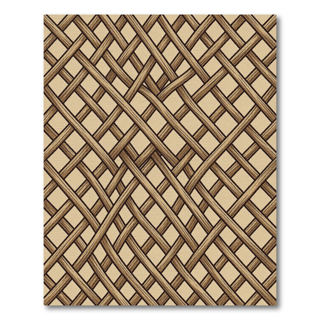 Natural Woven Cane Lattice Texture Rug