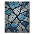 Fragmented Teal Gray Stone Surface Rug
