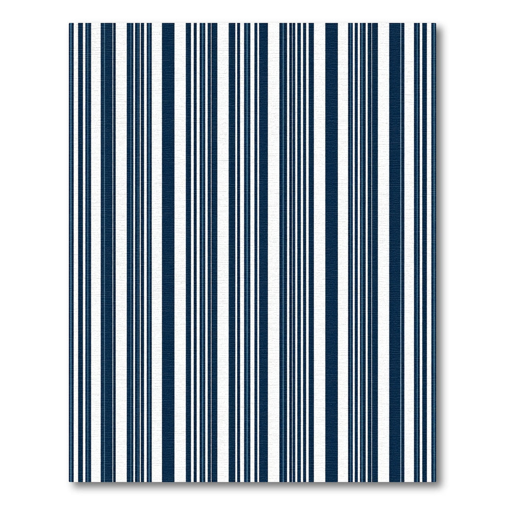 Classic Navy White Vertical Stripes Rug