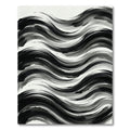 Monochromatic Ink Wash Wave Rug