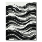 Monochromatic Ink Wash Wave Rug